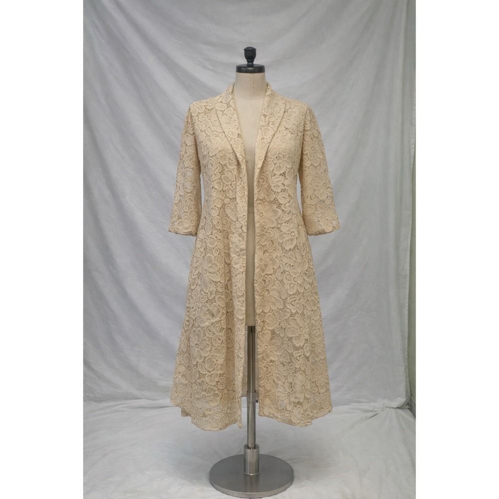 Pretty‎ young Thing White Lacs  Kimono Duster Size 4 Royalcore Boho Hippie Flora